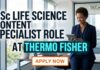 BSc Life Science Job at Thermo Fisher at | Content Specialist Role