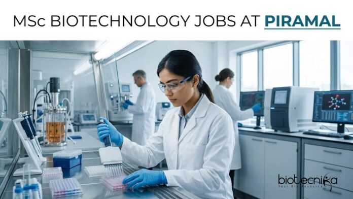 MSc Biotechnology Jobs at Piramal | Biotechnology Role | Apply MSc Biotechnology Jobs at Piramal | Biotechnology Role | Apply