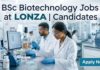 BSc Biotechnology Jobs at Lonza | Candidates Apply Now