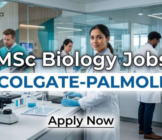 Colgate-Palmolive Hiring MSc Biology Graduates as Research Trainees – Apply Now! MSc Biology Jobs at Colgate-Palmolive | Candidates Apply Now