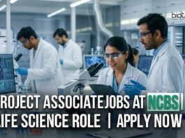 Project Associate Jobs at NCBS | Life Science Role | Apply Now