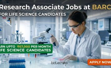 BARC Research Associate Jobs 2026 – High-Paying Life Science Careers Opportunity | Earn Up to ₹67,000/- p.m. Research Associate Jobs at BARC | Life Science Role