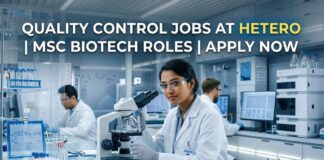 Quality Control Jobs at Hetero | MSc Biotech Roles | Apply Now