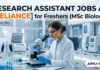 Research Assistant Jobs at Reliance | MSc Biology Roles | Apply