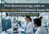PhD Biotechnology Jobs at IIT Hyderabad | Candidates Apply Now