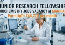 Junior Research Fellowship at Manipal | Biochemistry Jobs