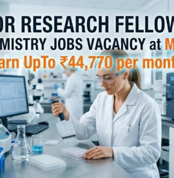 Junior Research Fellowship at Manipal Academy of Higher Education – Biochemistry Jobs Opportunity | Earn UpTo ₹44,770 per month. Junior Research Fellowship at Manipal | Biochemistry Jobs