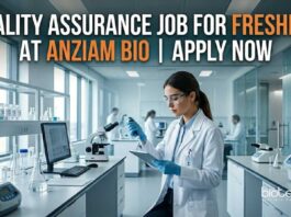 Quality Assurance Job For Freshers at ANZIAM Bio | Apply Now