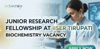 Junior Research Fellowship at IISER Tirupati | Biochem Role Apply