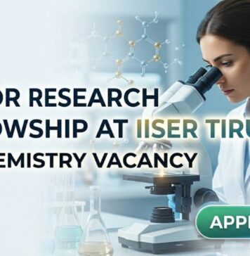 IISER Tirupati Junior Research Fellowship 2026 | Biochemistry Vacancy Opportunity Junior Research Fellowship at IISER Tirupati | Biochem Role Apply