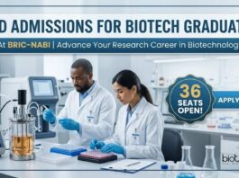 PhD Admissions for Biotech Grads at BRIC-NABI | 36 Seats Open!