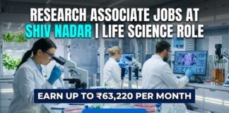 Research Associate Jobs at Shiv Nadar | Life Science Role | Apply
