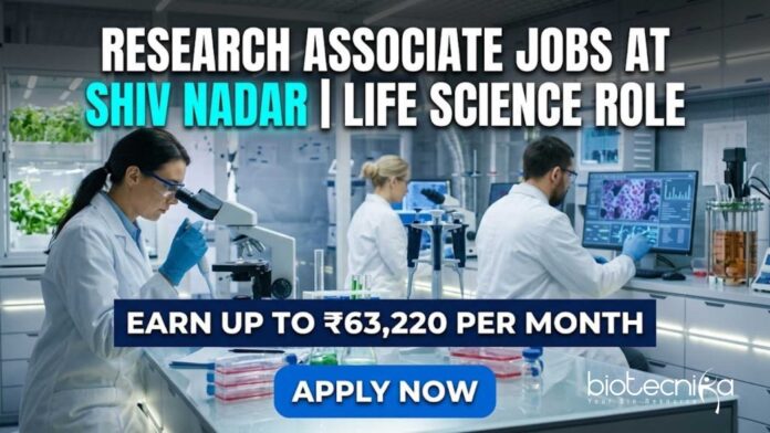Research Associate Jobs at Shiv Nadar | Life Science Role | Apply Research Associate Jobs at Shiv Nadar | Life Science Role | Apply