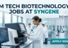 M Tech biotechnology Jobs at Syngene | Candidates Apply Now