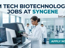 M Tech biotechnology Jobs at Syngene | Candidates Apply Now