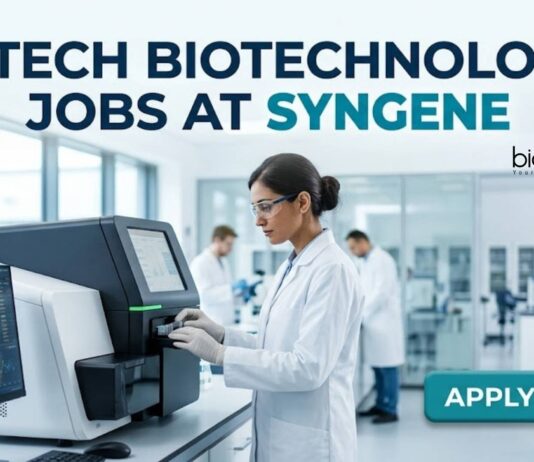 M Tech biotechnology Jobs at Syngene | Candidates Apply Now