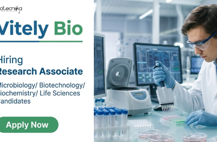Research Associate Jobs at Vitely Bio | Life Sciences Candidates Apply Now Vitely Bio Hiring Research Associates in Ahmedabad: Apply Now for Life Sciences Jobs in CRO with Microbiology & Bioanalytical Lab Experience.
