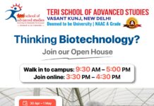 Thinking about Biotechnology? Experience It First at TERI SAS Open House Explore Biotechnology at TERI SAS Open House. Visit Campus or Join Online, Discover Courses, Interact with Experts, and Plan your Future.