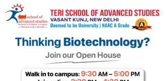 Explore Biotechnology at TERI SAS Open House. Visit Campus or Join Online, Discover Courses, Interact with Experts, and Plan your Future.