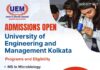 MS & Btech Admissions Open at UEM Kolkata 2026 in Biotech, Microbiology, Bioinformatics & Molecular Biology – Limited Seats MSc Admissions at UEM Kolkata