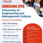 MS & Btech Admissions Open at UEM Kolkata 2026 in Biotech, Microbiology, Bioinformatics & Molecular Biology – Limited Seats MSc Admissions at UEM Kolkata