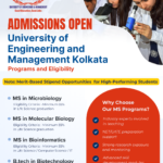 MS & Btech Admissions Open at UEM Kolkata 2026 in Biotech, Microbiology, Bioinformatics & Molecular Biology – Limited Seats MSc Admissions at UEM Kolkata