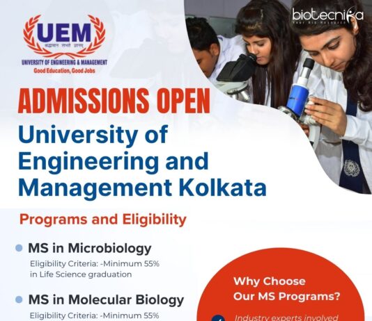 MSc Admissions at UEM Kolkata