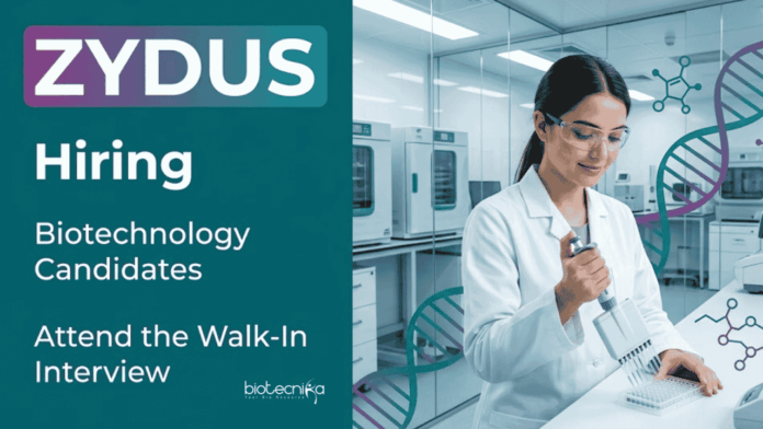 Zydus Attend Zydus Walk-in-Interview for Biotechnology Jobs in Production Roles. Hiring for USP, DSP, QMS Roles in Ahmedabad.