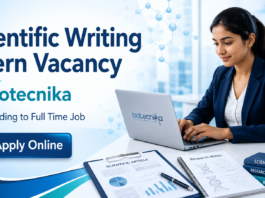 Scientific Writing Intern Vacancy at Biotecnika Leading to Full Time Job – Apply Online