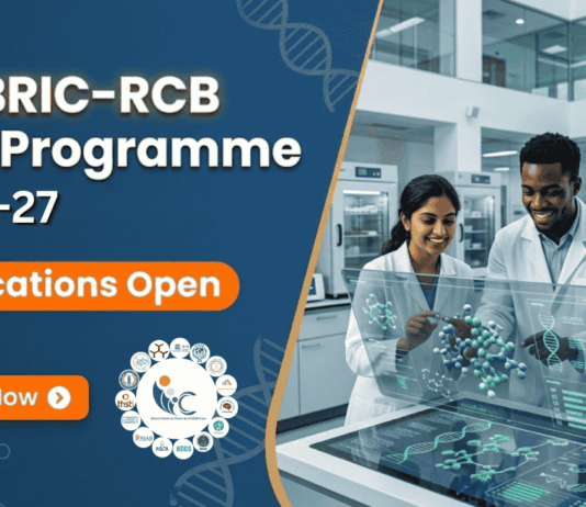 i3c BRIC-RCB PhD Programme in Biosciences 2026-27 | Apply Now | Don’t Miss the Opportunity RCB Recruitment: i3c BRIC-RCB PhD Programme in Biosciences. Life Sciences Research Opportunity with Fellowship & Interdisciplinary Training.