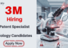 Biology Jobs at 3M – Apply Now for Patent Specialist Role 3M Careers hiring Patent Specialist in Bangalore. Apply for Biology Jobs and Build a Career in Patent Analysis and Innovation Research.