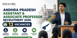 Andhra Pradesh Assistant & Associate Professor Recruitment 2026 | 13 Vacancies Andhra Pradesh Assistant & Associate Professor Recruitment 2026 13 Vacancies. Apply for Associate Faculty Jobs at Andhra University 2026 for Biotechnology, Microbiology, Biochemistry, & More.