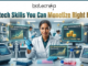 Biotech Skills You Can Monetize Right Now Biotech Skills You Can Monetize Right Now. A professional featured image for a Biotecnika article titled "Biotech Skills You Can Monetize Right Now." The image depicts a smiling female scientist in a high-tech laboratory setting, surrounded by holographic displays highlighting profitable skills such as Genomics Data Analysis, Lab Automation & Coding, and Advanced Cell Culture. The Biotecnika logo is prominently displayed at the top center, and floating gold coins throughout the scene symbolize revenue potential and career growth.