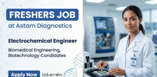 Hiring Freshers at Astam!! Apply Now for Biomedical & Biotechnology Jobs Astam Diagnostics Hiring Freshers: Explore Biomedical Engineering & Biotechnology Job Opportunities in Biosensor R&D.