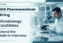 Microbiology Freshers Jobs at BD Pharmaceuticals | Walk-In Interview BDR Pharmaceuticals announced Apprentice Jobs for Microbiology freshers and professionals through walk-in drive in Gujarat.