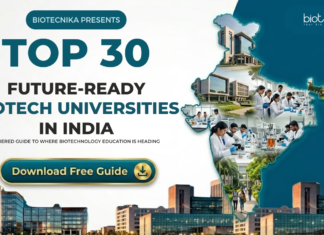 Top 30 Future-Ready Biotech Universities in India 2026 Free Guide to the Top 30 Biotech Universities in India 2026. Compare the Best Biotech Colleges by Tier, Fees, Programs, And Career Outcomes.