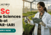 BSc Life Sciences Job Opportunity at ICAR-IARI | Work on DBT Funded Project BSc Life Sciences Job Opportunity at ICAR-IARI Work on DBT Funded Project. A promotional image banner from biotecnika for a "BSc Life Sciences Job at ICAR-IARI". It features a photograph of a smiling female researcher in a white lab coat, holding a data tablet and adjusting a scientific sensor on a growing plant in a modern, sunlit greenhouse. A centrifuge and test tubes on a cart are to her side. The biotecnika logo is at the top left, and a green "APPLY NOW" button with an arrow is at the bottom center.