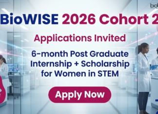 BioWISE Program Cohort 2 Applications Invited for Women in STEM – Apply Now Apply for BioWISE Program 2026 for Women in STEM. Get Life Sciences Research Internship, Mentorship, Scholarship Support & Industry Exposure.