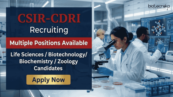 CDRI Apply for Research Jobs at CSIR CDRI Recruitment. Walk-In Interview for Life Sciences Career Aspirants. Multiple Positions Available.