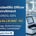 Govt Jobs for Life Sciences at CDSCO with Upto Rs. 1,51,100 Salary Per Month Apply for Govt Jobs for Life Sciences through CDSCO Recruitment for Junior Scientific Officer at CDTL Hyderabad with Rs. 1,51,100 Salary PM.