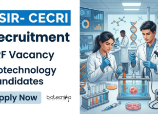 Biotechnology JRF Vacancy at CSIR-CECRI | Apply Now Apply for CSIR CECRI Recruitment 2026 JRF Vacancy and build your Biotechnology Career through the AcSIR Integrated PhD Programme.