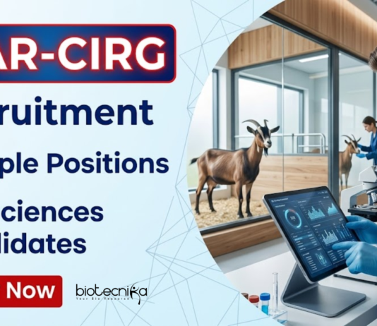 Apply for ICAR Recruitment at ICAR-CIRG. Explore Research Jobs and build your Career in Life Science and biotechnology.