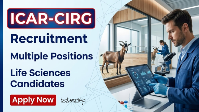 CIRG Apply for ICAR Recruitment at ICAR-CIRG. Explore Research Jobs and build your Career in Life Science and biotechnology.
