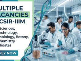Life Sciences Govt Research Job Vacancies for Multiple Posts at CSIR-IIIM | Apply Now Life Sciences Career: CSIR-IIIM Recruitment Announced Research Jobs for Life Sciences, Biotech & Botany. Apply Online Before May 20.