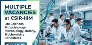 Life Sciences Career: CSIR-IIIM Recruitment Announced Research Jobs for Life Sciences, Biotech & Botany. Apply Online Before May 20.