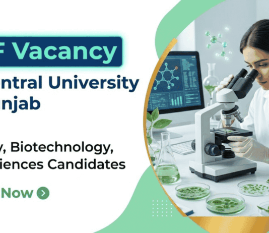 JRF Vacancy at CUP | Work on Microplastics Research | Apply Now Apply for JRF Vacancy at Central University of Punjab under DBT project. Excellent CUP Recruitment opportunity for Life Sciences Career.