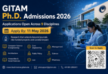 PhD 2026 Admissions Open at GITAM (Deemed to be University) | Apply Now Apply for GITAM PhD Admissions 2026. Explore Research Programs, Eligibility, Disciplines, and Start your Research Career Today!