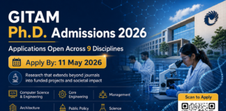 Apply for GITAM PhD Admissions 2026. Explore Research Programs, Eligibility, Disciplines, and Start your Research Career Today!