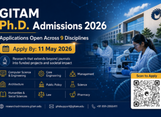 Apply for GITAM PhD Admissions 2026. Explore Research Programs, Eligibility, Disciplines, and Start your Research Career Today!