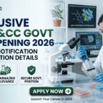 Exclusive MoEF&CC Govt Job Opening 2026 – Official Notification & Application Details Exclusive MoEF&CC Govt Job Opening 2026 – Official Notification & Application Details. A professional corporate recruitment banner for the "Exclusive MoEF&CC Govt Job Opening 2026" by Biotecnika. The image features a female scientist in a white lab coat and blue gloves using a multichannel pipette in a modern laboratory. Background monitors display complex protein structures and forest analysis for drug precursors. To the left, the main headline is followed by the tagline "Official Notification & Application Details." Three descriptive icons highlight "Ministry Roles," "Pharma/Bio Relevance," and "Secure Govt. Position." A prominent green "APPLY NOW" button is centered at the bottom, with the Biotecnika logo at the top left.